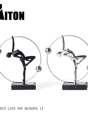 现代抽象舞蹈人物摆件售楼处客厅玄关电视柜酒柜高端轻奢艺术装饰