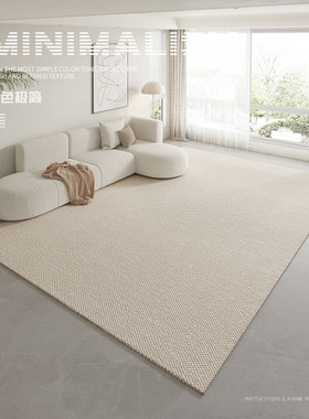 纯色客厅地毯现代简约沙发茶几毯日式高级感素色轻奢极简灰色地垫