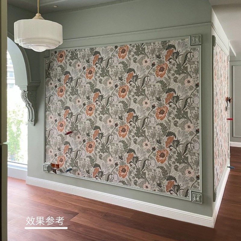 法式复古壁纸美式植物墙纸定制电视背景墙壁纸墙布新款沙发壁布,家装主材,定制壁画,淘宝优惠券,粉丝福利购,淘宝优惠卷