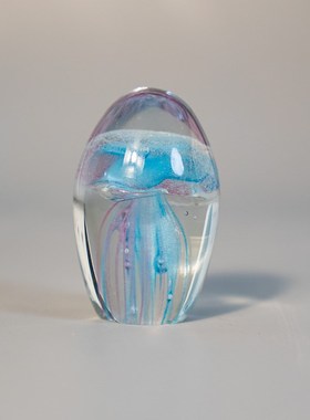 淄博琉璃水母夜光荧水母家居摆件创意创I意渐变可爱手工装饰节礼