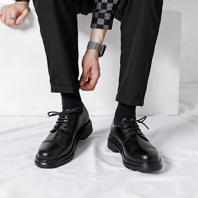 皮鞋男士新款内增高英伦风商务正装黑色休闲高级感西装结婚新郎鞋,流行男鞋,休闲皮鞋,淘宝优惠券,粉丝福利购,淘宝优惠卷