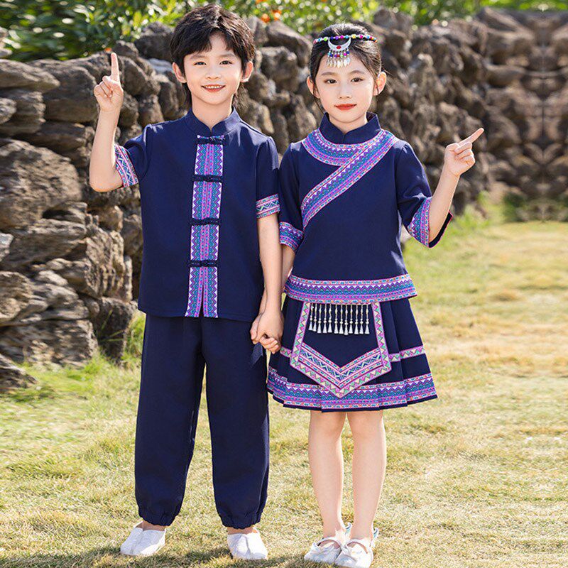 小学生班服夏季儿童校服套装幼儿园园服学院运动会少数民族表演服