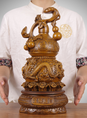 龙凤葫芦花瓶摆件中式新房客厅入户玄关电视柜装饰品结婚乔迁礼物