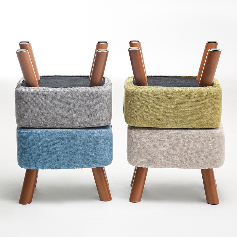小实木加皮凳方凳创意时尚换鞋凳时尚布艺沙发矮凳板凳脚凳,住宅家具,矮凳,淘宝优惠券,粉丝福利购,淘宝优惠卷