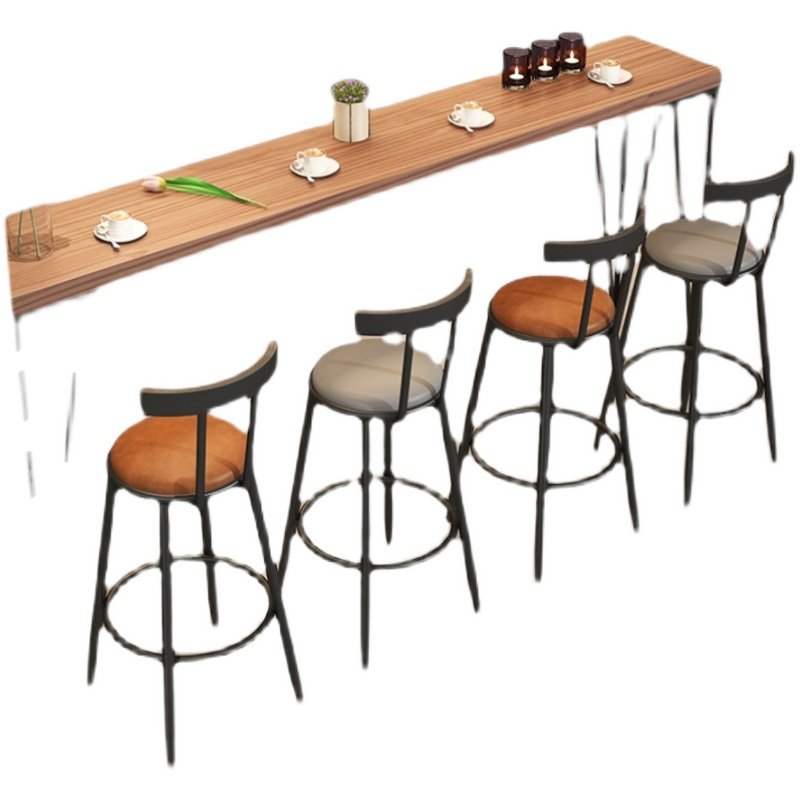 实木吧台桌家用阳台靠墙窄桌子长条高脚桌商用奶茶店酒吧桌椅