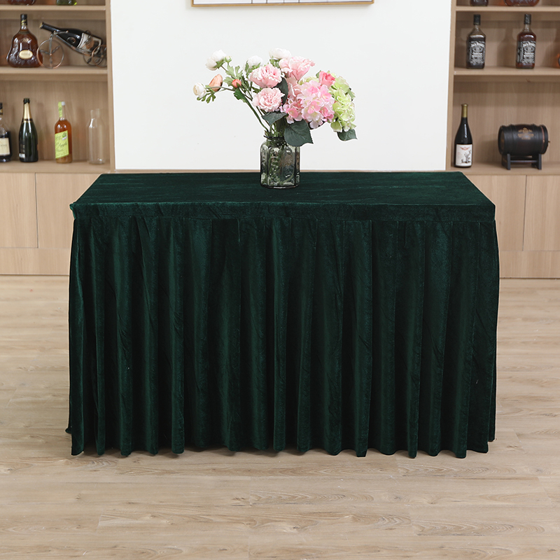 会议桌布绒布商务活动桌裙婚庆签到培训桌罩红色白色会议室台裙