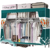 卧室组装 布出租房用钢管加粗加固结实耐用挂衣橱