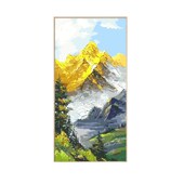 雪域金山数字油画填色画风景客厅手工绘填充油彩画大幅装 饰画