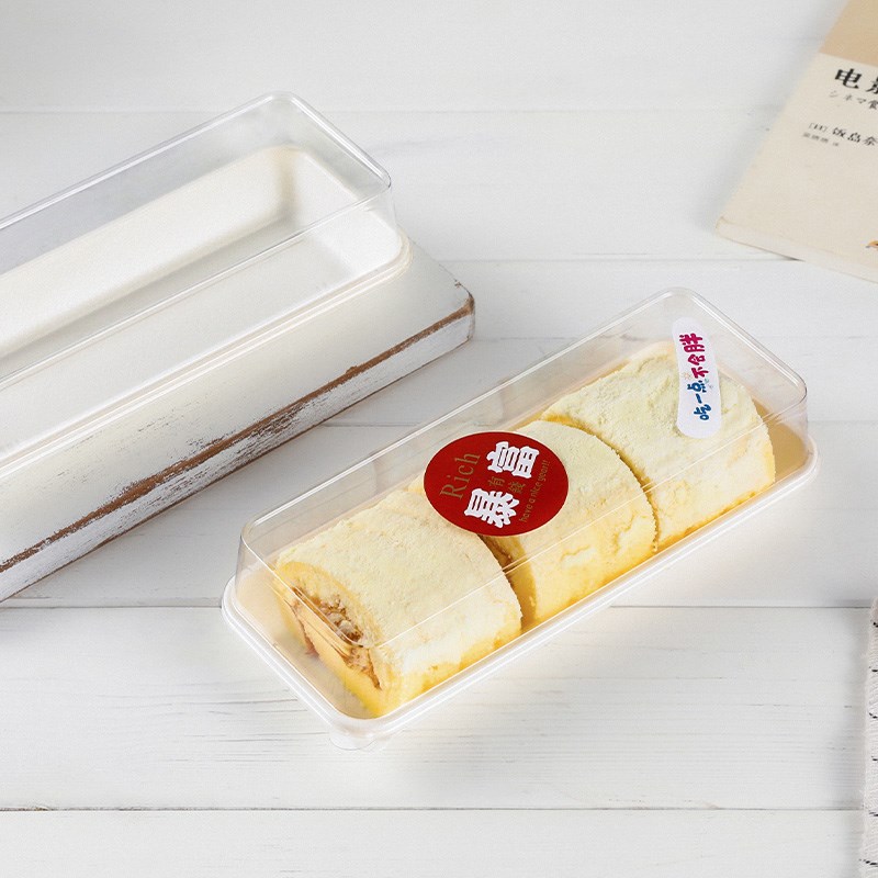 烘焙蛋糕卷包装盒长条虎皮卷瑞士卷盒子长方形切块蛋糕包装盒