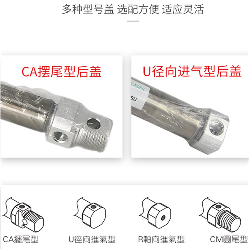 原装亚德客迷你气缸MI16X10X20X25X30X40X50X60X75X80X100X125-S