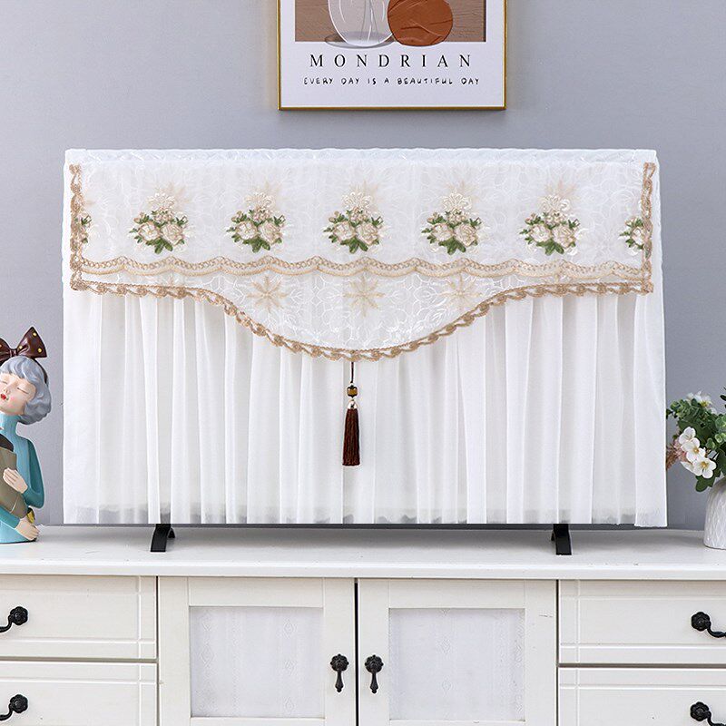 开机不取蕾丝电视机防尘罩套43寸5y5寸65寸75寸盖巾现代简约2023