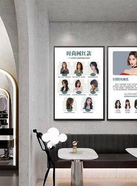 复古男士油头发型理发店装饰画美发店壁画eho海报挂画墙画