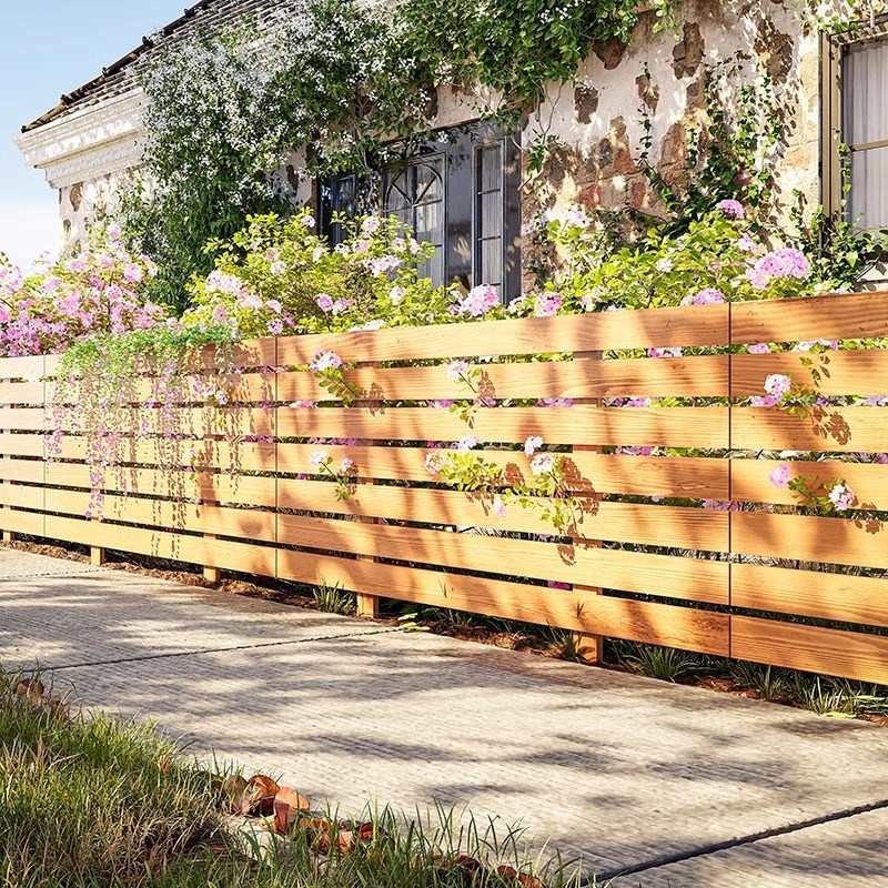 菜地栅栏花园小围栏插地式花圃篱笆园艺白色防腐木园林绿化带护栏