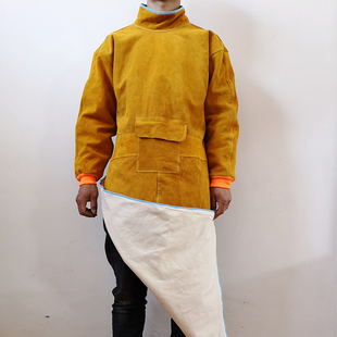 焊工防护服反穿衣防烫服耐磨防辐射加长款 围裙焊工防护牛皮电焊服