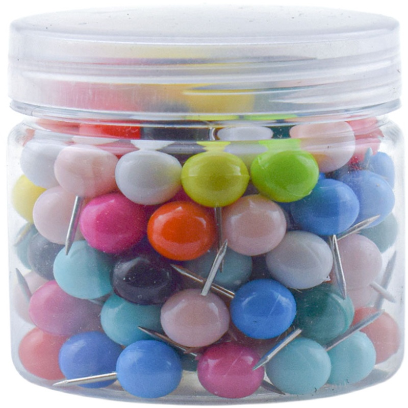 0个装彩色大头针 大头圆头短钉地图针固定珠针定位针小图钉照片