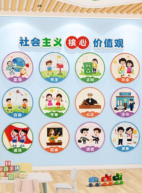 社会义核心价值观幼儿园环创题墙面装饰教室班级布置
