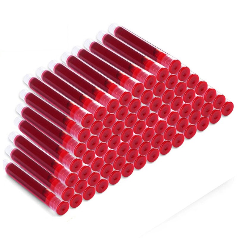 红色墨囊钢笔通用红墨汁红墨水教师批改钢笔用替换红墨囊墨水