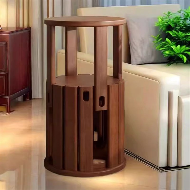 实木叠叠乐创意堆叠圆凳可叠放四合一边几餐桌板凳不占空间多功能