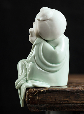创意陶瓷工艺品唐朝小胖妞人物青瓷仕女新客厅玄关装饰品