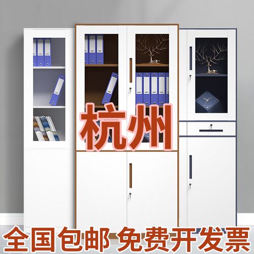 杭州拆装文件柜铁皮柜窄s边办公室档案柜资料柜带锁财务凭证柜矮