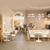 奶油风甜甜圈餐椅酒吧桌椅题快餐店甜品奶茶店小吃店