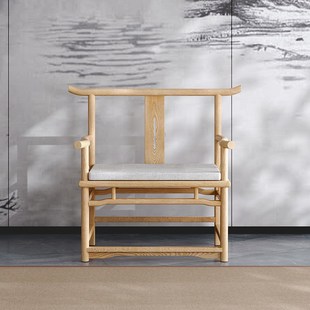 新白蜡木圈椅实木禅椅人椅禅修椅盘腿打坐椅矮款茶椅禅定椅