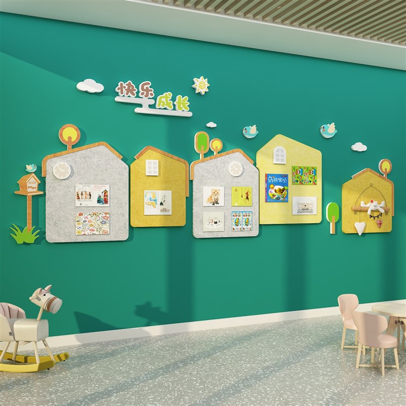 毛毡幼儿园环创材料主题墙面教室走廊装饰成品理念背景文化贴定制