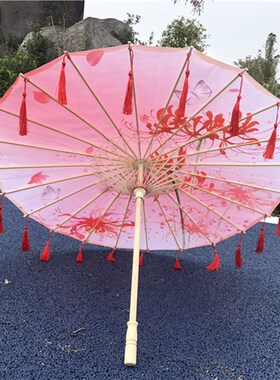 彼岸汉服伞油纸伞古装女o古风流苏拍照道具伞舞蹈伞装饰伞