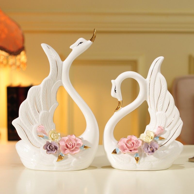 档创意家居天鹅实用一对家庭客厅电视柜摆设婚礼软装小饰品,家居饰品,装饰摆件,淘宝优惠券,粉丝福利购,淘宝优惠卷