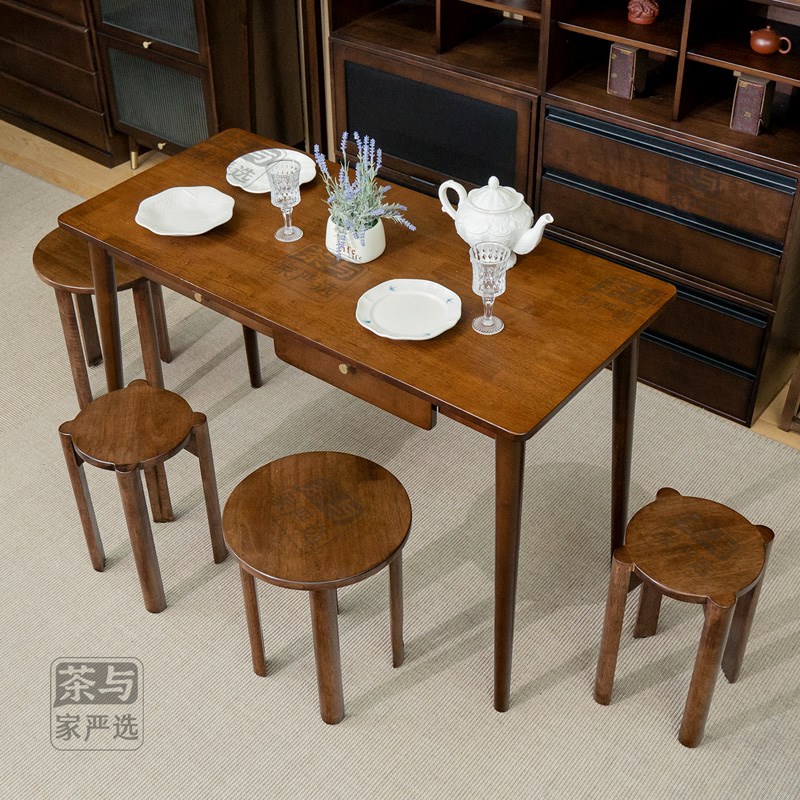 四合一叠叠凳】实木叠叠乐圆方凳茶几家用可叠放凳餐凳