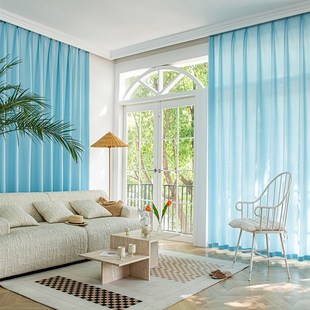 米米2.9米2.特高米黄浅灰色透光透人幻影纱窗纱台白纱窗帘