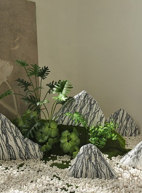 庭院造景装饰仿真假石头室内软装雪浪石样板间景观石道具