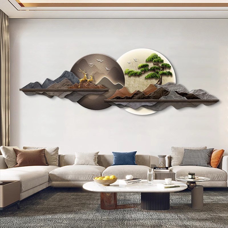 22新款客厅壁画高端灯画沙发背景墙挂画床头装饰画LED发光壁灯