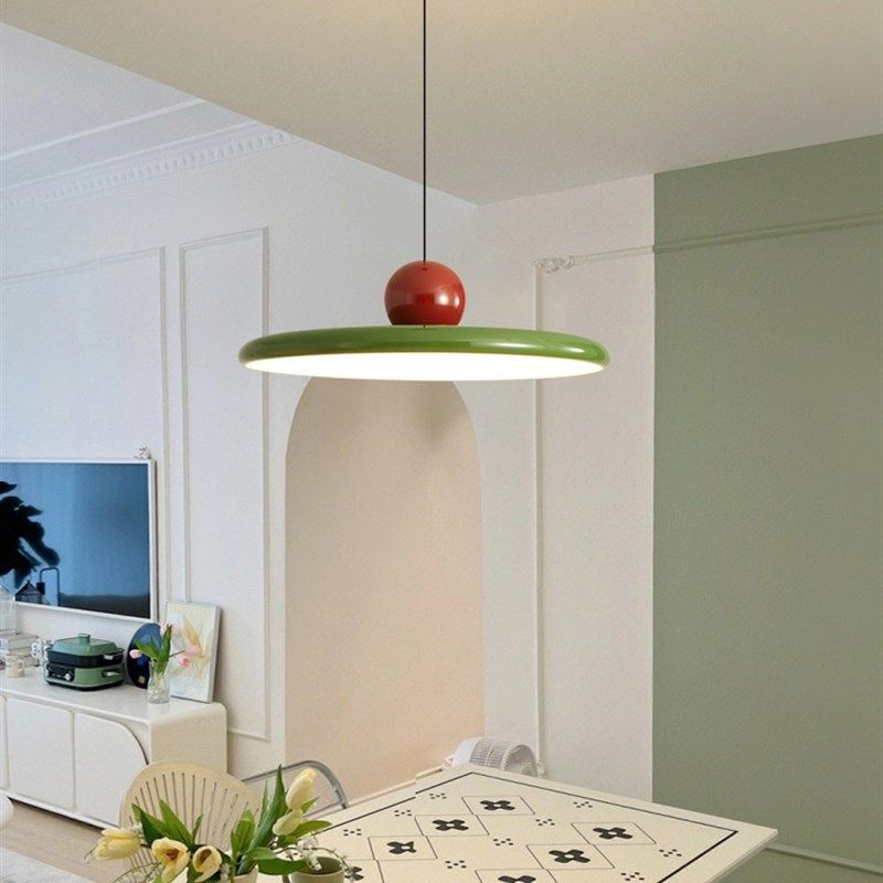 飞碟吊灯复古包豪斯圆形长线吊灯极简卧室奶油风高级感饭桌灯,家装灯饰光源,餐厅吊灯,淘宝优惠券,粉丝福利购,淘宝优惠卷