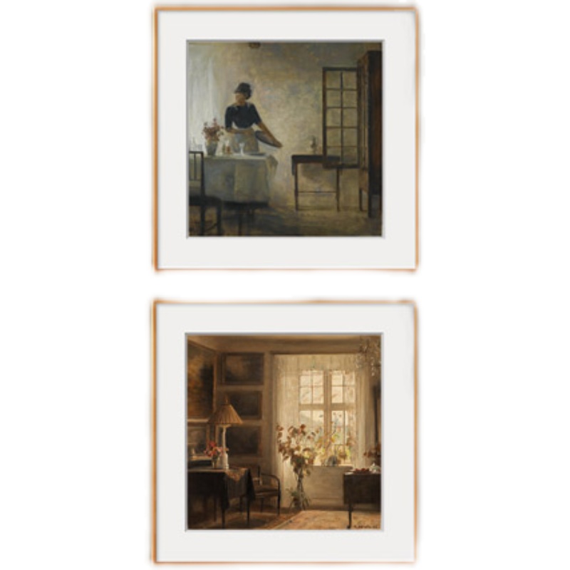 客厅茶室装饰画沙发背景墙欧式高级感油画人物挂画床头玄关壁画图片