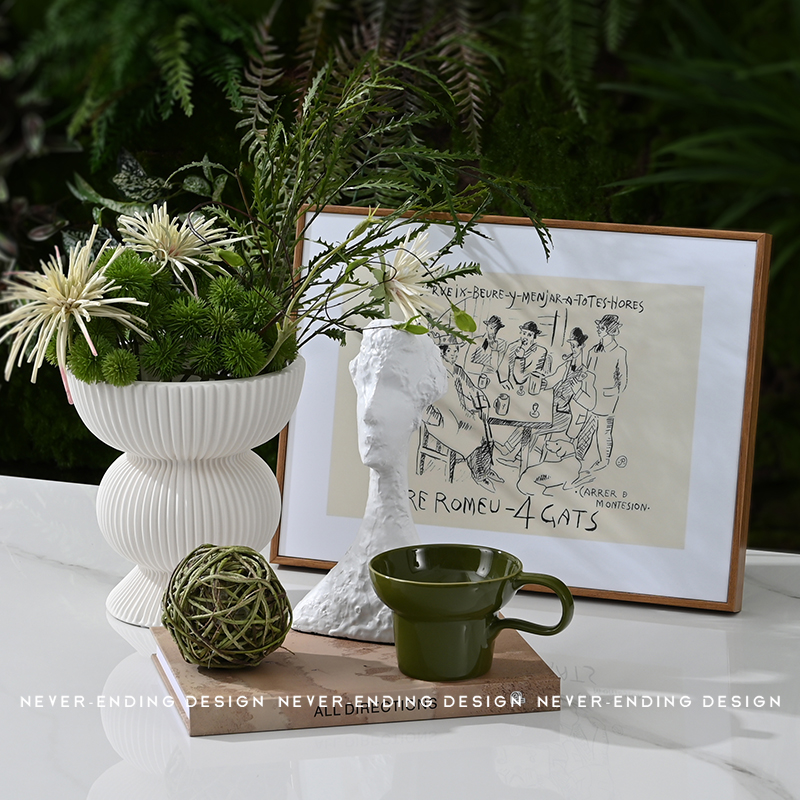 现代样板间客厅茶几玄关花艺餐桌餐边柜软装饰品陈设