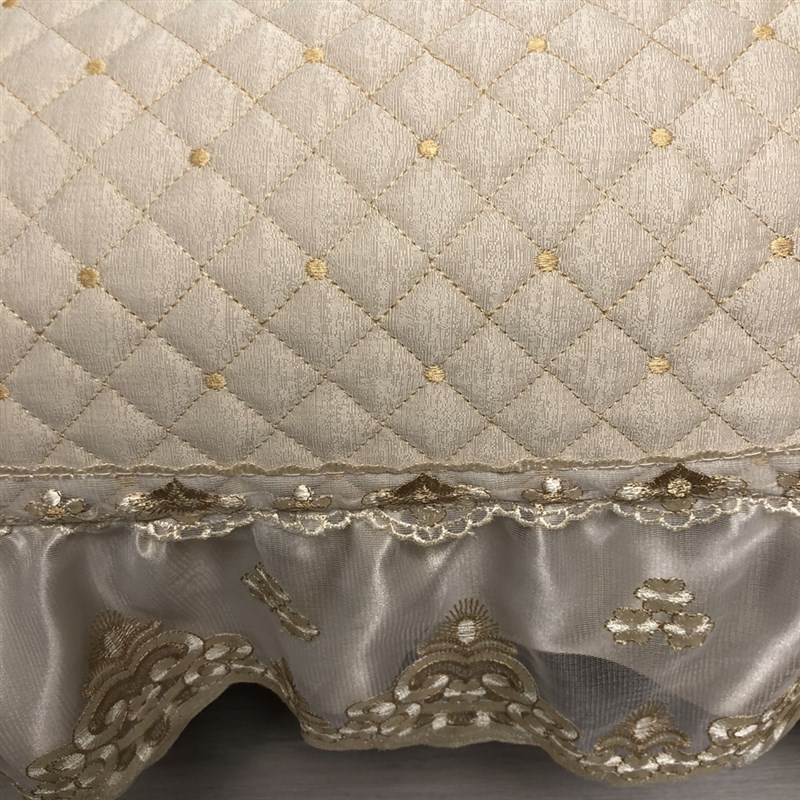 四季款亚麻提花欧式沙发坐垫夹棉防滑米色干净耐磨