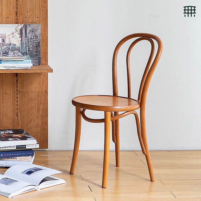 无即所有18号索耐特餐椅家用靠背原木藤编欧洲榉木全实木复古椅子