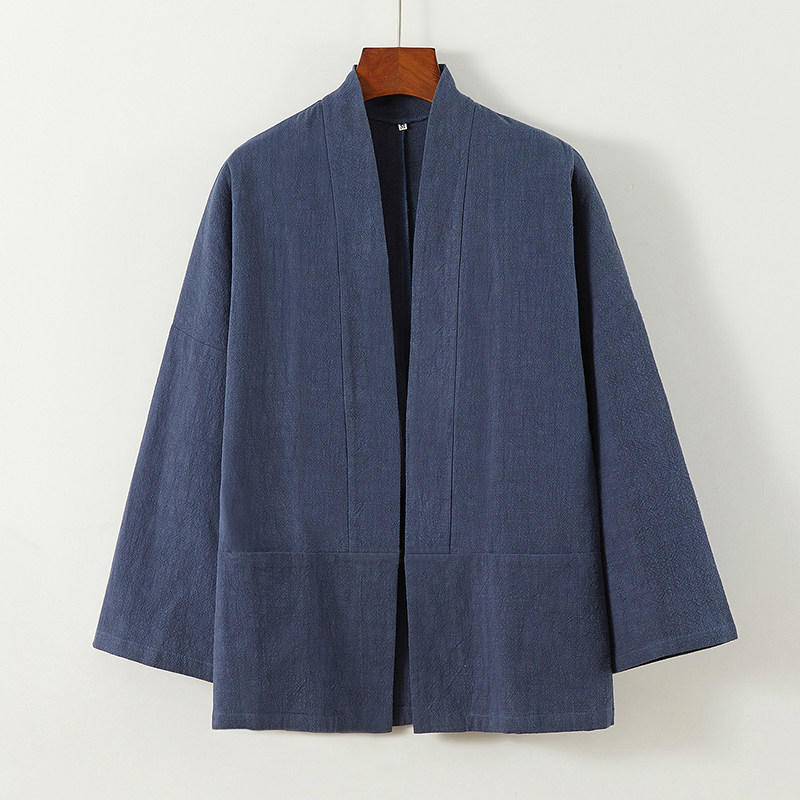 秋冬中式无扣宽袖子道袍对襟棉麻复古唐装套装新款披风外套开衫男,男装,汉服,淘宝优惠券,粉丝福利购,淘宝优惠卷