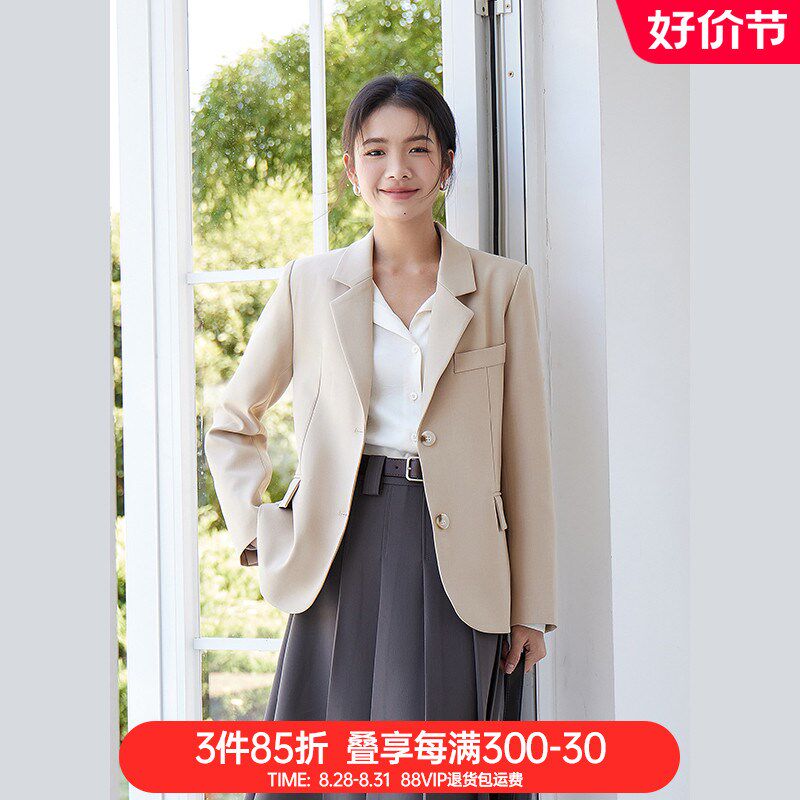 奈格薇儿小个子休闲西装外套女2024春秋新款今年流行气质通勤西服