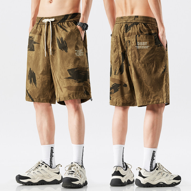 休闲短裤男士夏季薄款迷彩速干工装中裤2024新款运动五分裤子潮牌,男装,短裤,淘宝优惠券,粉丝福利购,淘宝优惠卷