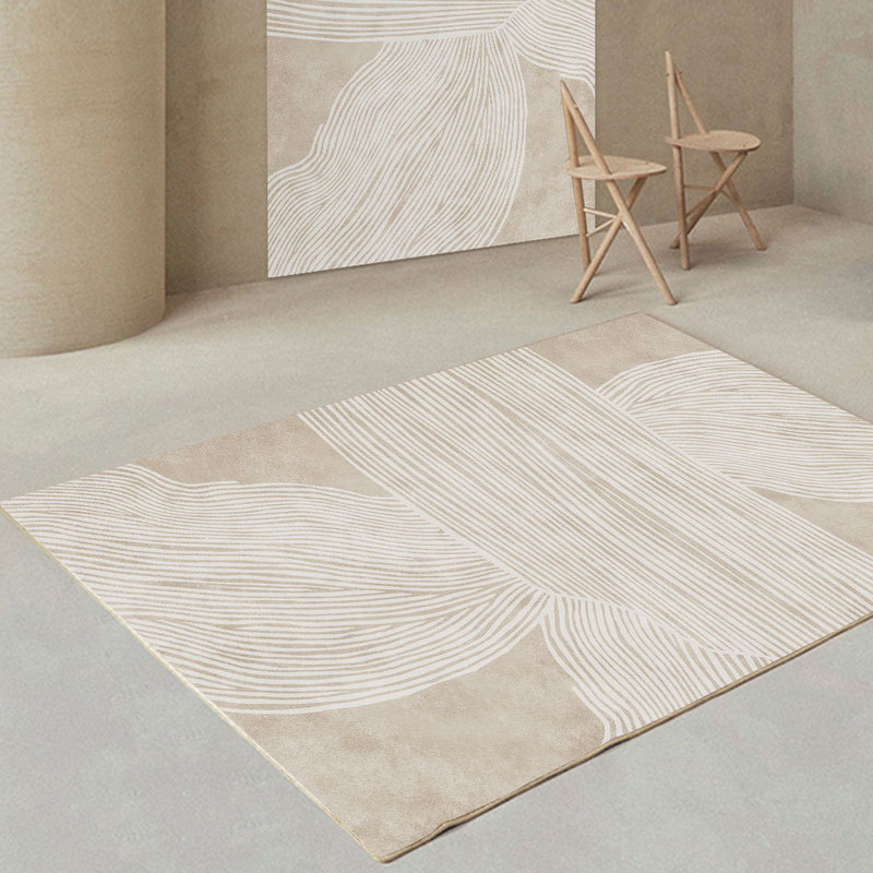 日系毛绒地毯日式客厅卧室家用沙发茶几毯原木米色和风侘寂风地毯