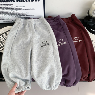 男女童运动裤子春装2025新款儿童纯棉休闲束脚裤中童洋气百搭卫裤