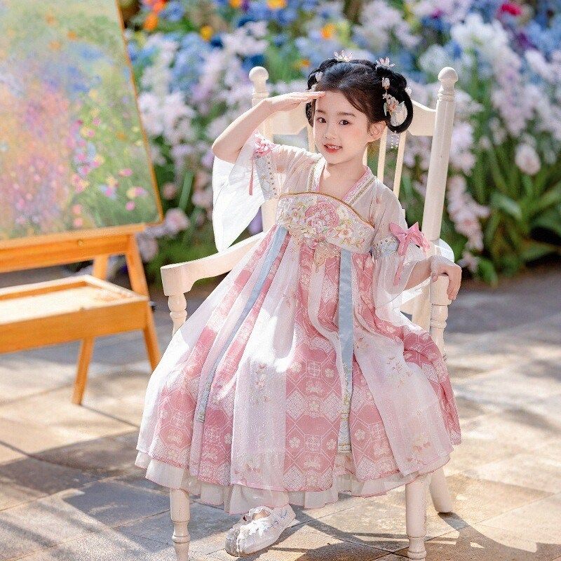 汉服女童夏季2025新款儿童刺绣国风连衣裙小女孩古风超仙唐装襦裙,童装/婴儿装/亲子装,汉服,淘宝优惠券,粉丝福利购,淘宝优惠卷