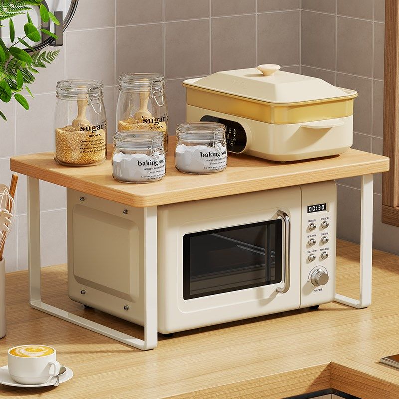 实木厨房调料置物架台上锅具收纳架橱柜内分层架多层放碗碟的架子,厨房/烹饪用具,微波炉置物架,淘宝优惠券,粉丝福利购,淘宝优惠卷