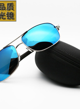 男士新款内镀膜偏光镜炫彩驾驶开车太阳眼镜时尚司机方形圆脸墨镜