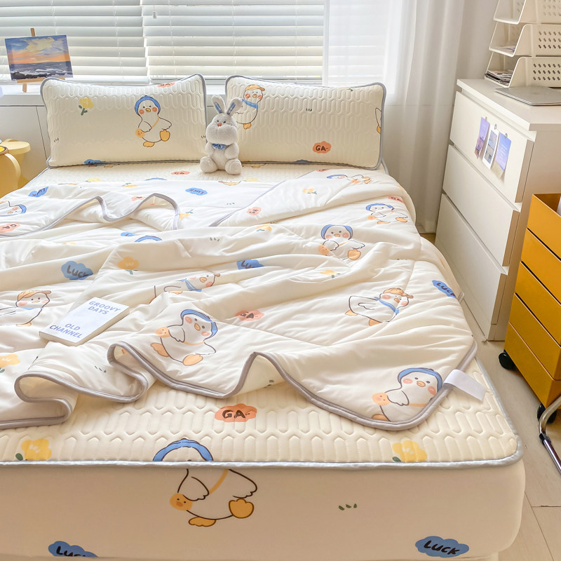 a类 儿童卡通乳胶凉席三四件套床笠款带夏凉被空调冰丝席单人夏季,床上用品,乳胶席,淘宝优惠券,粉丝福利购,淘宝优惠卷