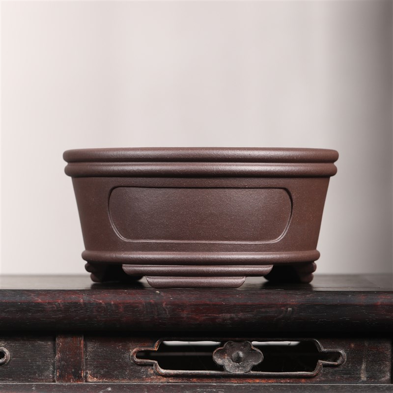 紫砂花盆圆形奎面盆景盆大号桌面庭院室内室外盆栽中国风禅意