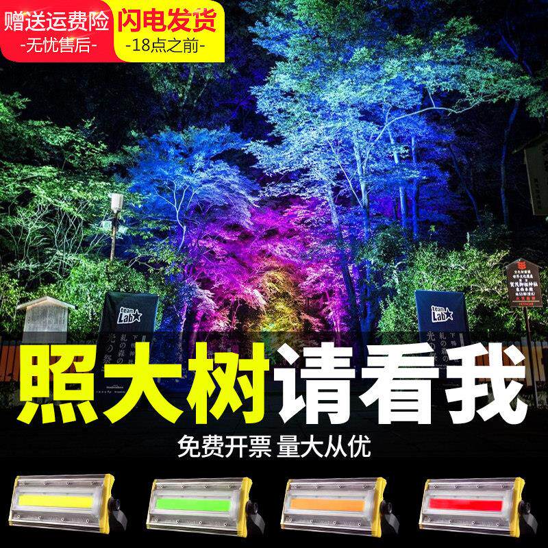 照树灯景观射灯户外防水气氛灯庭院led七彩投光灯园林花园射树灯