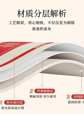 结婚茶几桌布订婚新婚喜庆装饰盖布客厅红色餐桌布氛围感桌面台布